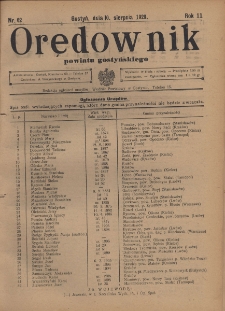 Orędownik Urzędowy Powiatu Gostyńskiego 1929.08.10 R.11 Nr 62