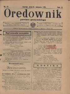 Orędownik Urzędowy Powiatu Gostyńskiego 1929.08.24 R.11 Nr 66