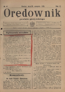 Orędownik Urzędowy Powiatu Gostyńskiego 1929.08.28 R.11 Nr 67