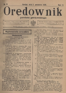 Orędownik Urzędowy Powiatu Gostyńskiego 1929.09.11 R.11 Nr 71