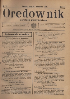 Orędownik Urzędowy Powiatu Gostyńskiego 1929.09.18 R.11 Nr 73