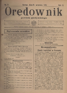Orędownik Urzędowy Powiatu Gostyńskiego 1929.09.25 R.11 Nr 75