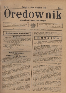 Orędownik Urzędowy Powiatu Gostyńskiego 1929.09.28 R.11 Nr 76