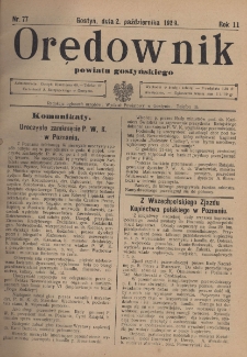 Orędownik Urzędowy Powiatu Gostyńskiego 1929.10.02 R.11 Nr 77