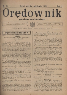 Orędownik Urzędowy Powiatu Gostyńskiego 1929.10.30 R.11 Nr 85