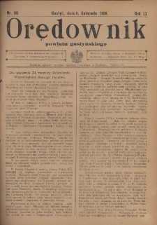 Orędownik Urzędowy Powiatu Gostyńskiego 1929.11.09 R.11 Nr 88
