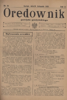 Orędownik Urzędowy Powiatu Gostyńskiego 1929.11.16 R.11 Nr 90