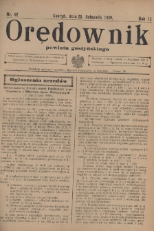 Orędownik Urzędowy Powiatu Gostyńskiego 1929.11.23 R.11 Nr 92