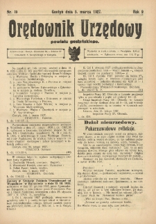 Orędownik Urzędowy Powiatu Gostyńskiego 1927.03.05 R.9 Nr 19