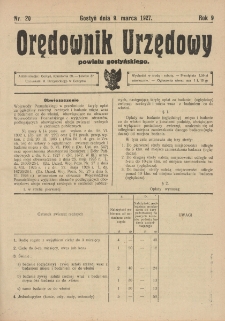Orędownik Urzędowy Powiatu Gostyńskiego 1927.03.09 R.9 Nr 20