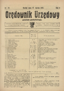 Orędownik Urzędowy Powiatu Gostyńskiego 1927.03.23 R.9 Nr 24