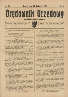 Orędownik Urzędowy Powiatu Gostyńskiego 1927.04.30 R.9 Nr 35