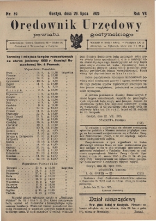 Orędownik Urzędowy Powiatu Gostyńskiego 1925.07.29 R. 7 Nr 59