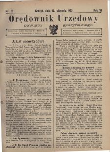 Orędownik Urzędowy Powiatu Gostyńskiego 1925.08.12 R. 7 Nr 63