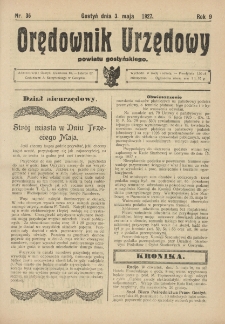 Orędownik Urzędowy Powiatu Gostyńskiego 1927.05.03 R.9 Nr 36