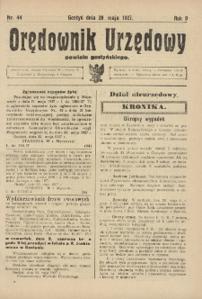Orędownik Urzędowy Powiatu Gostyńskiego 1927.05.28 R.9 Nr 44