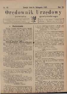 Orędownik Urzędowy Powiatu Gostyńskiego 1925.11.14 R. 7 Nr 85
