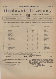 Orędownik Urzędowy Powiatu Gostyńskiego 1925.11.18 R. 7 Nr 86