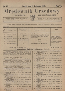 Orędownik Urzędowy Powiatu Gostyńskiego 1925.11.21 R. 7 Nr 87