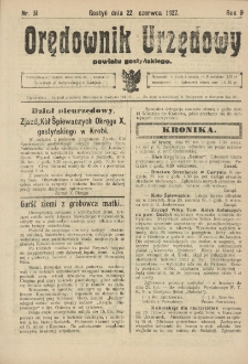 Orędownik Urzędowy Powiatu Gostyńskiego 1927.06.22 R.9 Nr 51
