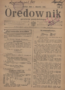 Orędownik Powiatu Gostyńskiego 1930.01.01 R. 12 Nr 1