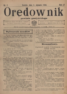 Orędownik Powiatu Gostyńskiego 1930.01.04 R. 12 Nr 2