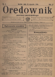 Orędownik Powiatu Gostyńskiego 1930.01.25 R. 12 Nr 8