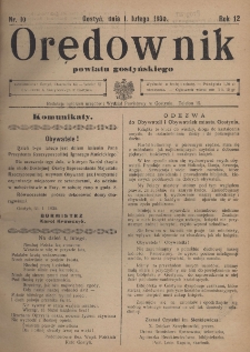 Orędownik Powiatu Gostyńskiego 1930.02.01 R. 12 Nr 10