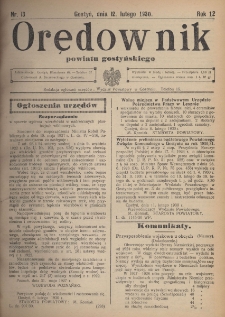 Orędownik Powiatu Gostyńskiego 1930.02.12 R. 12 Nr 13