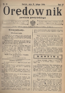 Orędownik Powiatu Gostyńskiego 1930.02.15 R. 12 Nr 14