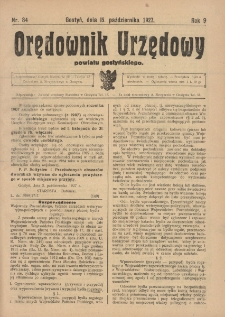 Orędownik Urzędowy Powiatu Gostyńskiego 1927.10.15 R.9 Nr 84