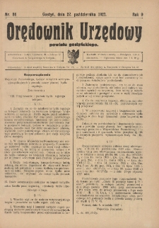 Orędownik Urzędowy Powiatu Gostyńskiego 1927.10.22 R.9 Nr 86