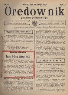 Orędownik Powiatu Gostyńskiego 1930.02.26 R. 12 Nr 17