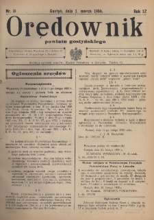 Orędownik Powiatu Gostyńskiego 1930.03.01 R. 12 Nr 18