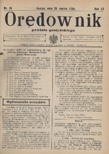Orędownik Powiatu Gostyńskiego 1930.03.29 R. 12 Nr 26