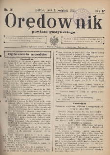 Orędownik Powiatu Gostyńskiego 1930.04.05 R. 12 Nr 28