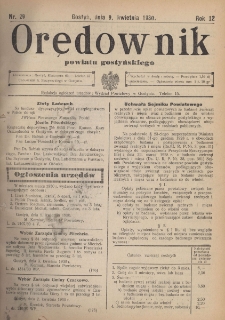 Orędownik Powiatu Gostyńskiego 1930.04.09 R. 12 Nr 29