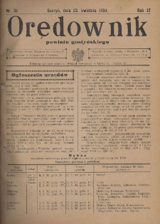 Orędownik Powiatu Gostyńskiego 1930.04.23 R. 12 Nr 33
