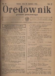 Orędownik Powiatu Gostyńskiego 1930.04.26 R. 12 Nr 34