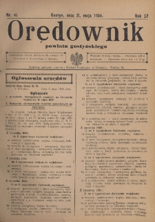 Orędownik Powiatu Gostyńskiego 1930.05.21 R. 12 Nr 41