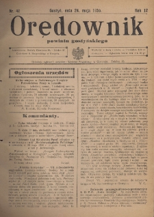 Orędownik Powiatu Gostyńskiego 1930.05.24 R. 12 Nr 42