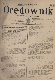 Orędownik Powiatu Gostyńskiego 1930.05.28 R. 12 Nr 43