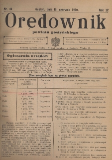 Orędownik Powiatu Gostyńskiego 1930.06.18 R. 12 Nr 49