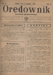 Orędownik Powiatu Gostyńskiego 1930.08.02 R. 12 Nr 62