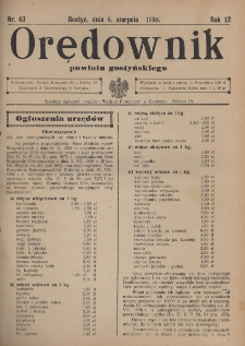 Orędownik Powiatu Gostyńskiego 1930.08.06 R. 12 Nr 63