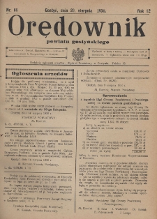 Orędownik Powiatu Gostyńskiego 1930.08.20 R. 12 Nr 66