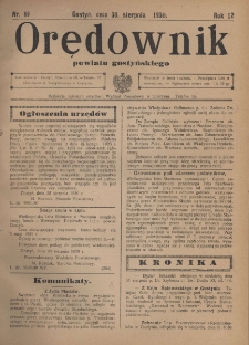 Orędownik Powiatu Gostyńskiego 1930.08.30 R. 12 Nr 69