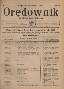 Orędownik Powiatu Gostyńskiego 1930.09.10 R. 12 Nr 72