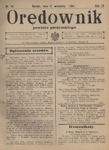 Orędownik Powiatu Gostyńskiego 1930.09.17 R. 12 Nr 74