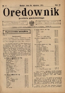 Orędownik Powiatu Gostyńskiego 1931.01.10 R. 13 nr 2